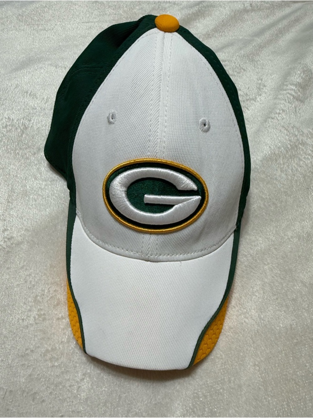 Green Bay Packers NFL White Football Cap with Yellow Accents L/XL